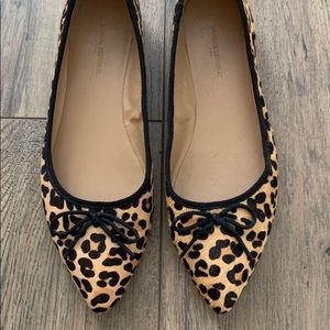 Banana Republic calf hair leopard flats.